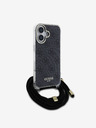 Guess Guess IML 4G Printed Crossbody Popruh Zadní Kryt pro iPhone 16 Black