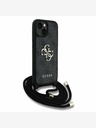 Guess Guess PU 4G Metal Logo Crossbody Popruh Zadní Kryt pro iPhone 15 Black