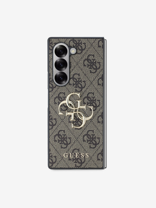 Guess Guess PU 4G Metal Logo Zadní Kryt pro Samsung Galaxy Z Fold 6 Brown