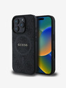 Guess PU Leather 4G Colored Ring MagSafe Zadní Kryt pro iPhone 16 Pro Black Obal na telefon