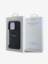 Guess PU Leather 4G Colored Ring MagSafe Zadní Kryt pro iPhone 16 Pro Black Obal na telefon