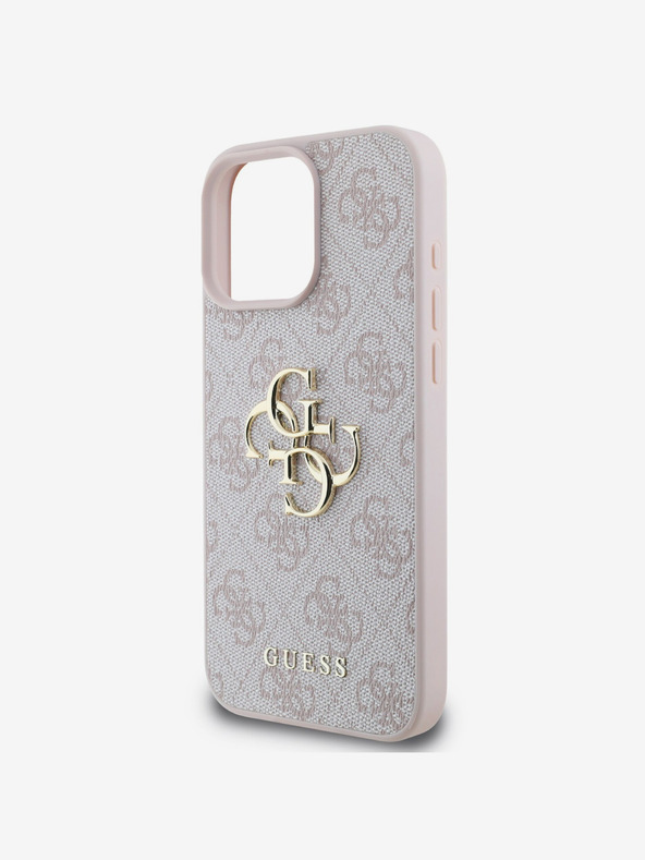 Guess Guess PU 4G Metal Logo Zadní Kryt pro iPhone 16 Pro Max Pink