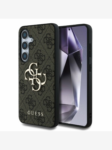 Guess Guess PU 4G Metal Logo Zadní Kryt pro Samsung Galaxy S25 Brown