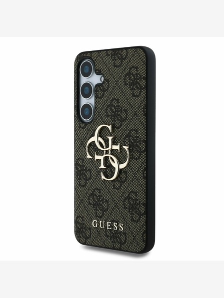 Guess Guess PU 4G Metal Logo Zadní Kryt pro Samsung Galaxy S25 Brown