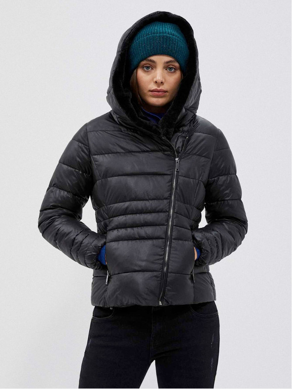 Moodo Černá dámská prošívaná krátká bunda Moodo