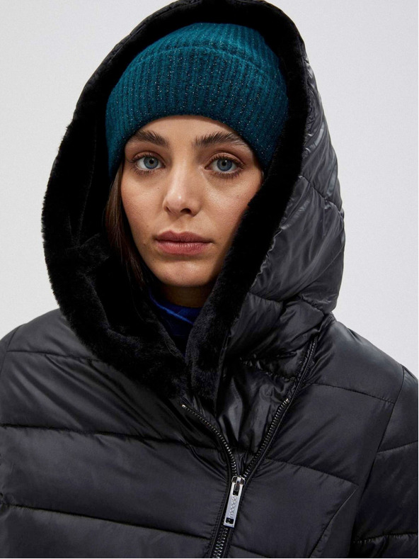 Moodo Černá dámská prošívaná krátká bunda Moodo