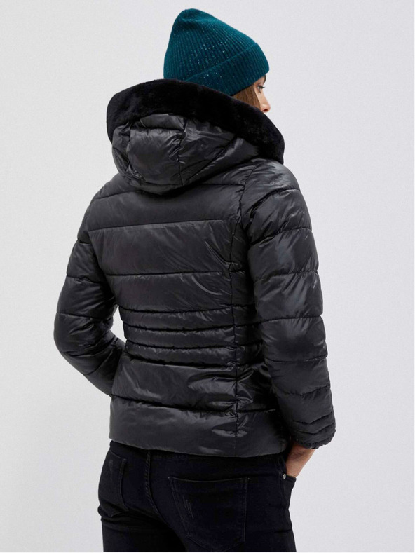 Moodo Černá dámská prošívaná krátká bunda Moodo