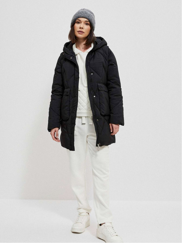 Moodo Černá dámská bunda s odnímatelnými rukávy Moodo