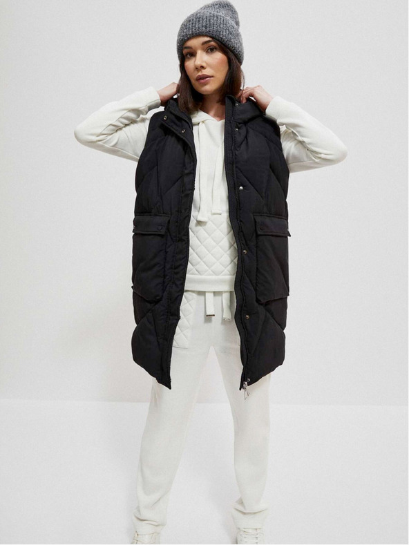 Moodo Černá dámská bunda s odnímatelnými rukávy Moodo