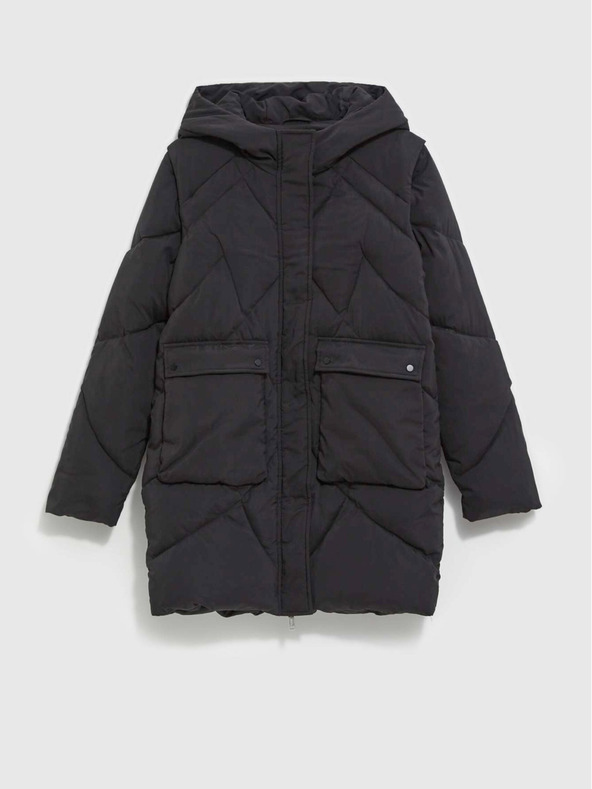 Moodo Černá dámská bunda s odnímatelnými rukávy Moodo