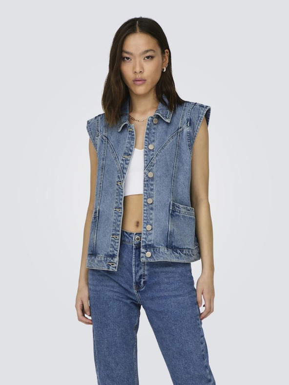 ONLY Modrá dámská džínová vesta ONLY