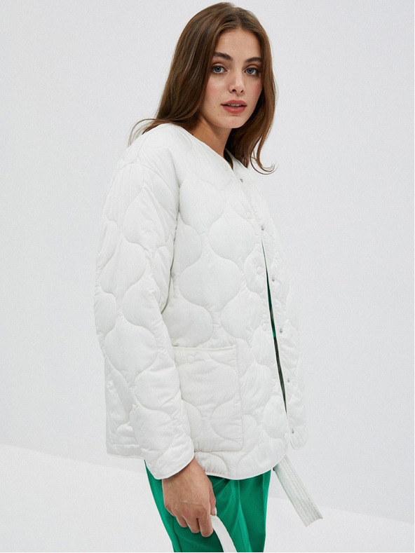 Moodo Bílá dámská prošívaná bunda Moodo