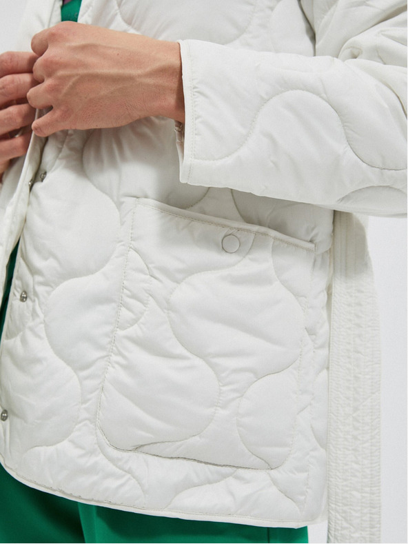 Moodo Bílá dámská prošívaná bunda Moodo