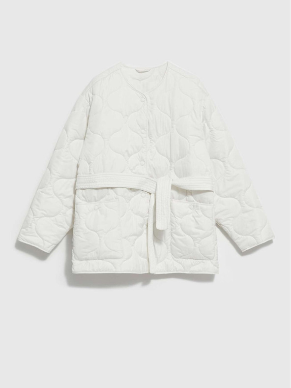 Moodo Bílá dámská prošívaná bunda Moodo