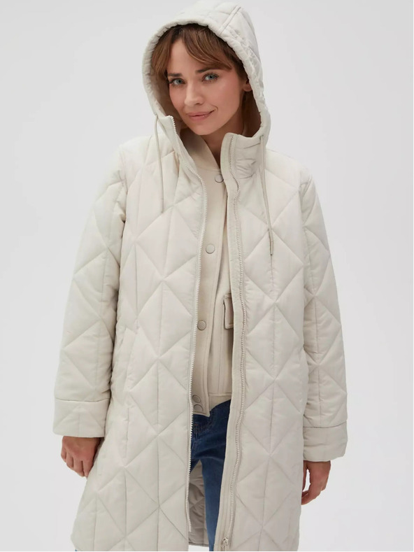 Moodo Krémová dámská prošívaná bunda Moodo