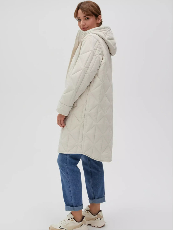 Moodo Krémová dámská prošívaná bunda Moodo