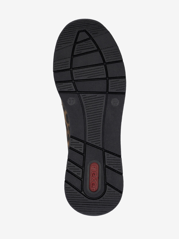 Rieker Černo-hnědé dámské vzorované mokasíny Rieker