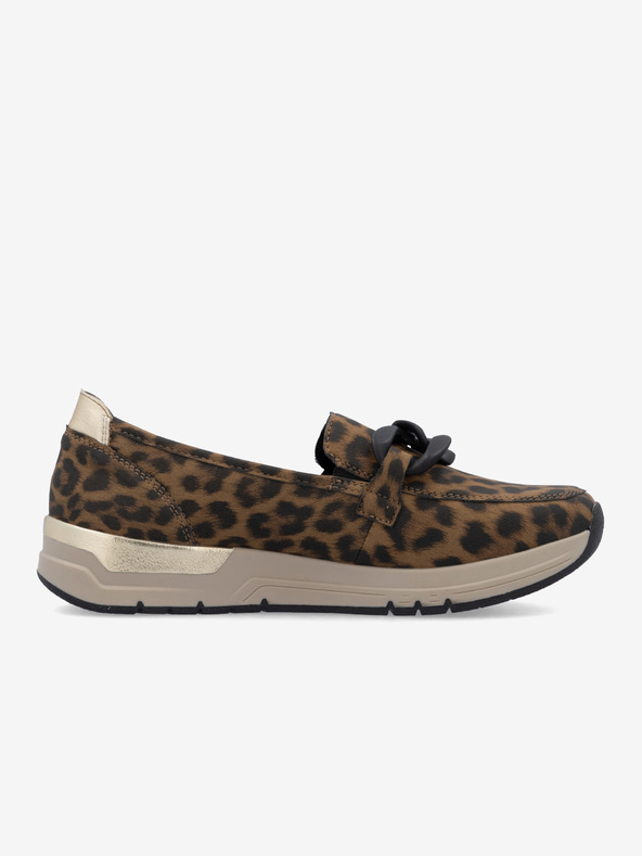 Rieker Černo-hnědé dámské vzorované mokasíny Rieker