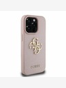 Guess Guess PU Grained 4G Metal Logo Zadní Kryt pro iPhone 15 Pro Pink