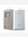 Guess Guess PU Grained 4G Metal Logo Zadní Kryt pro iPhone 15 Pro Pink