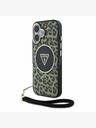 Guess Guess IML Leopard Triangle Logo Strap MagSafe Zadní Kryt pro iPhone 16 Brown