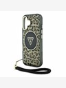 Guess Guess IML Leopard Triangle Logo Strap MagSafe Zadní Kryt pro iPhone 16 Brown