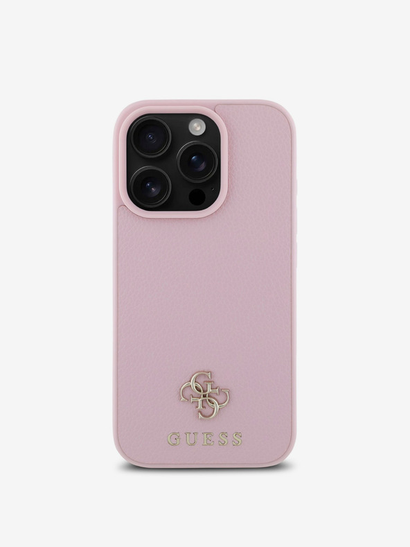 Guess Guess PU Grained 4G Small Metal Logo MagSafe Zadní Kryt pro iPhone 16 Pro Pink