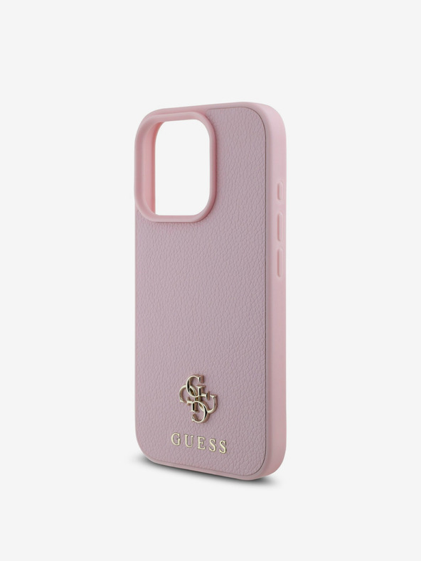 Guess Guess PU Grained 4G Small Metal Logo MagSafe Zadní Kryt pro iPhone 16 Pro Pink
