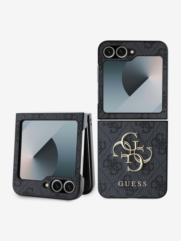 Guess Guess PU 4G Metal Logo Zadní Kryt pro Samsung Galaxy Z Flip 6 Grey