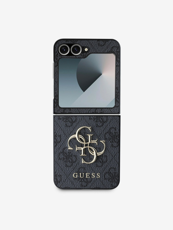 Guess Guess PU 4G Metal Logo Zadní Kryt pro Samsung Galaxy Z Flip 6 Grey