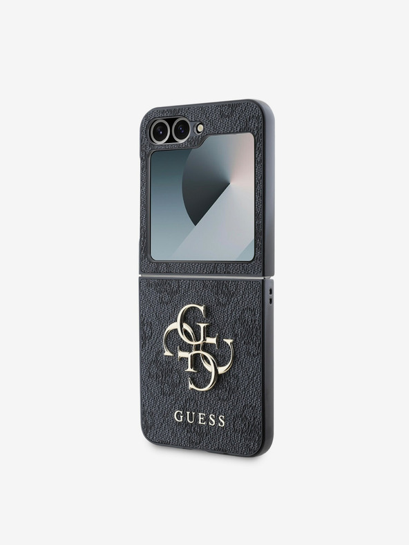 Guess Guess PU 4G Metal Logo Zadní Kryt pro Samsung Galaxy Z Flip 6 Grey