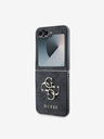 Guess Guess PU 4G Metal Logo Zadní Kryt pro Samsung Galaxy Z Flip 6 Grey