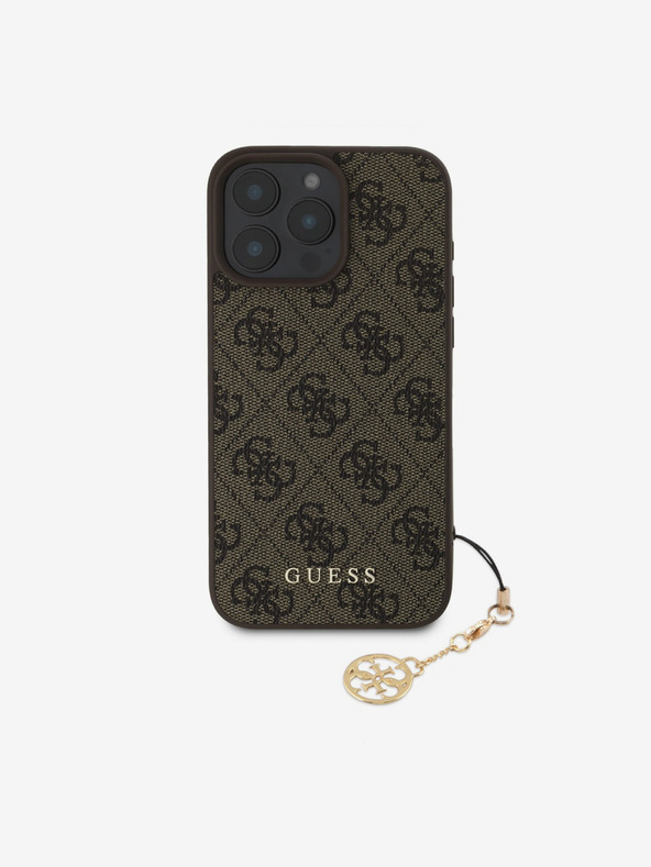 Guess Guess 4G Charm Zadní Kryt pro iPhone 16 Pro Max Tone on Tone Brown