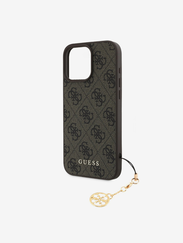 Guess Guess 4G Charm Zadní Kryt pro iPhone 16 Pro Max Tone on Tone Brown