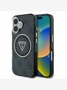 Guess Guess IML 4G Glitter and Triangle Logo MagSafe Zadní Kryt pro iPhone 16 Black