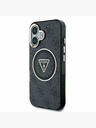 Guess Guess IML 4G Glitter and Triangle Logo MagSafe Zadní Kryt pro iPhone 16 Black