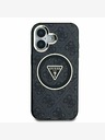 Guess Guess IML 4G Glitter and Triangle Logo MagSafe Zadní Kryt pro iPhone 16 Black