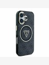 Guess Guess IML 4G Glitter and Triangle Logo MagSafe Zadní Kryt pro iPhone 16 Black