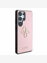 Guess Guess PU Grained 4G Metal Logo Zadní Kryt pro Samsung Galaxy S25 Ultra Pink