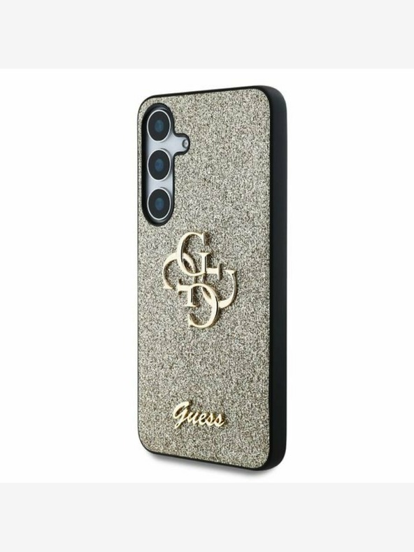 Guess Guess PU Fixed Glitter 4G Metal Logo Zadní Kryt pro Samsung Galaxy S25+ Gold