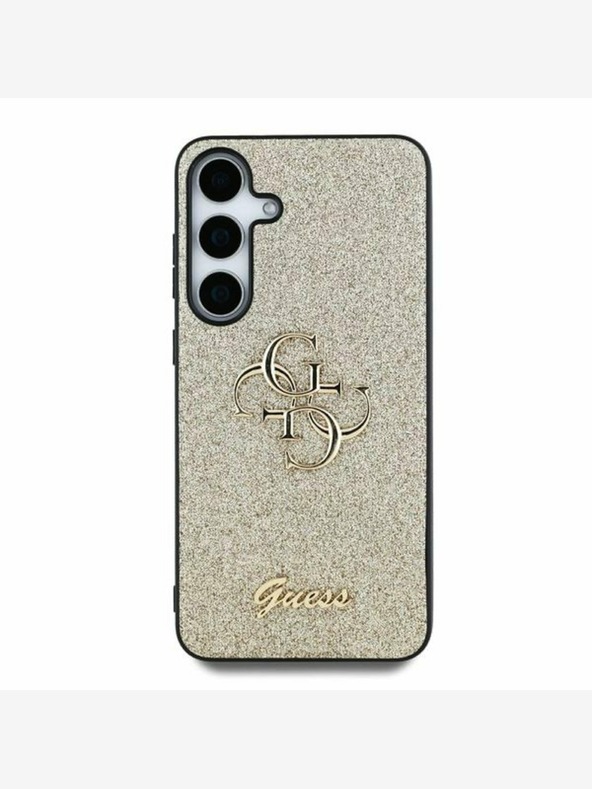 Guess Guess PU Fixed Glitter 4G Metal Logo Zadní Kryt pro Samsung Galaxy S25+ Gold