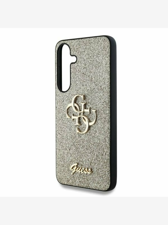 Guess Guess PU Fixed Glitter 4G Metal Logo Zadní Kryt pro Samsung Galaxy S25+ Gold