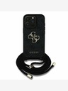 Guess Guess PU 4G Metal Logo Crossbody Popruh Zadní Kryt pro iPhone 15 Pro Black