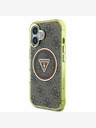 Guess Guess IML 4G Glitter and Triangle Logo MagSafe Zadní Kryt pro iPhone 16 Brown