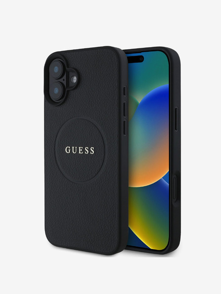 Guess Guess PU Grained Classic Logo MagSafe Zadní Kryt pro iPhone 16 Plus Black
