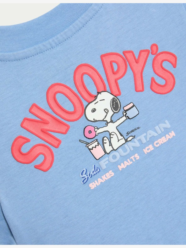 Marks & Spencer Šaty Snoopy™ z čisté bavlny (12 měsíců – 8 let) Marks & Spencer modrá
