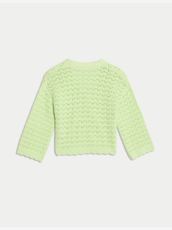 Marks & Spencer Úpletový kardigan z čisté bavlny (2–8 let) Marks & Spencer zelená