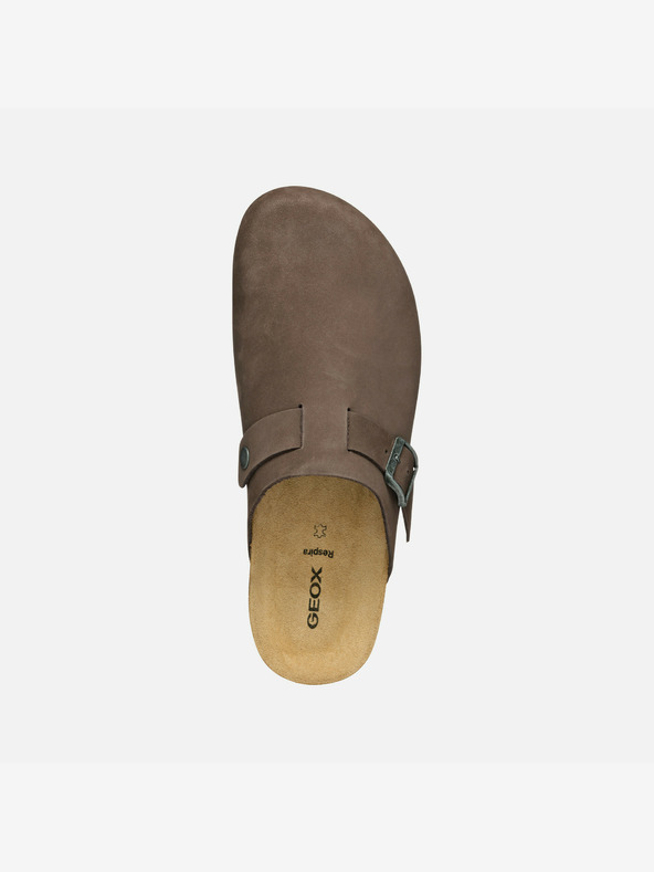 Geox Tmavě hnědé pánské pantofle Geox Sandal Ghita