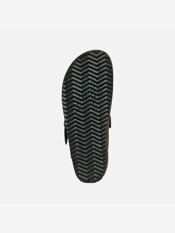 Geox Tmavě hnědé pánské pantofle Geox Sandal Ghita