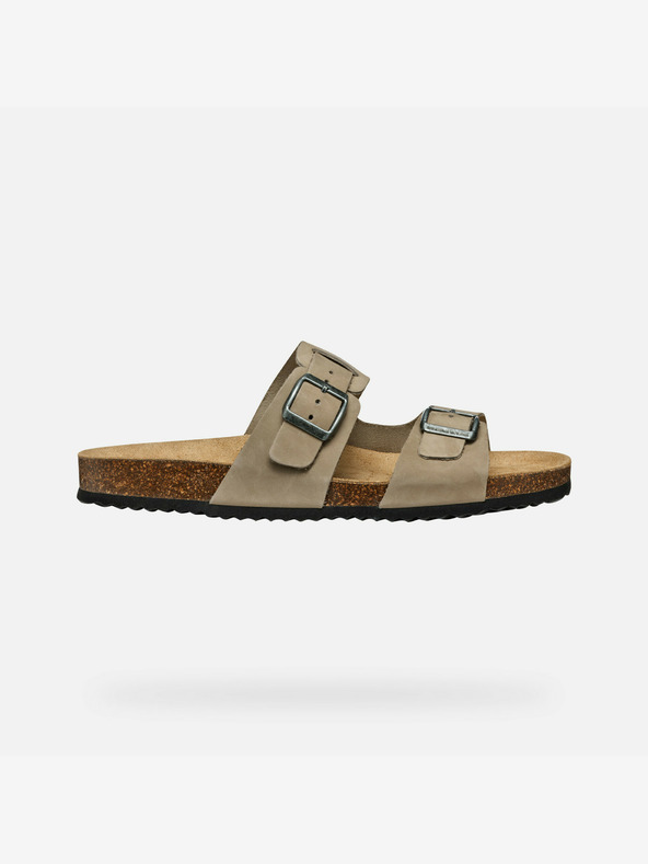 Geox Světle šedé pánské pantofle Geox Ghita